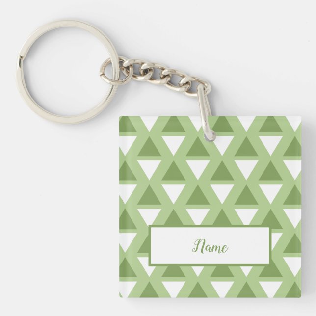 Porte-clefs Motif simple vert pastel (Devant)