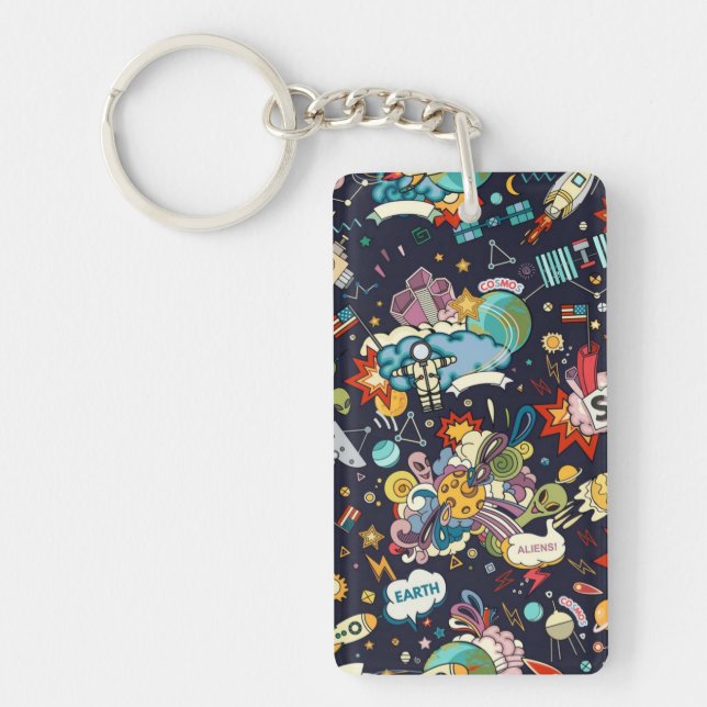Porte-clefs Motif spatial (Devant)