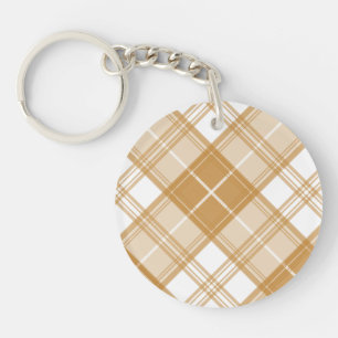 Porte-clefs Motif Tartan Brun Blanc yxm0uat9