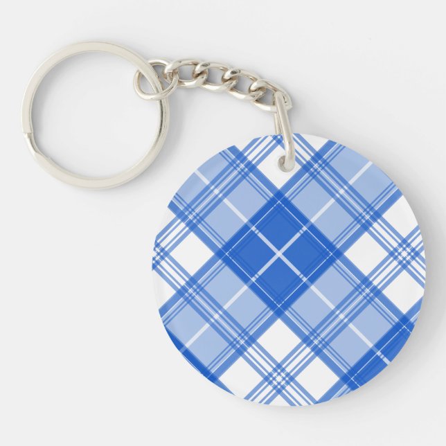 Porte-clefs Motif tatan bleu foncé yxm0uat9 diagonale (Devant)