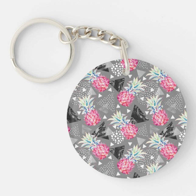 Porte-clefs Motif texturisé par ananas géométrique (Devant)