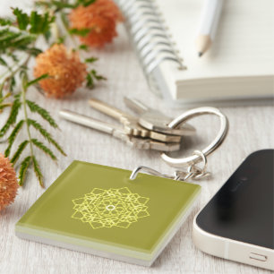 Porte-clefs motif thaïlandais carré de design graphique modern