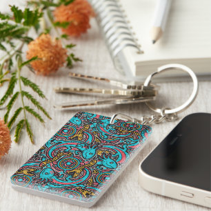 Porte-clefs Motif tribal aztèque Xolotl Axolotl mythologie boh