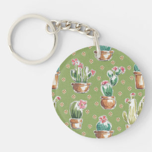 Porte-clefs Motif vert d'étape   de fleur de désert