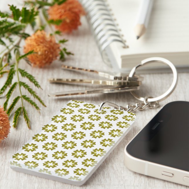 Porte-clefs Motif vert olive (Devant droit)