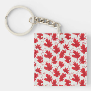 Porte-clefs Motif vibrant de feuille d'érable rouge