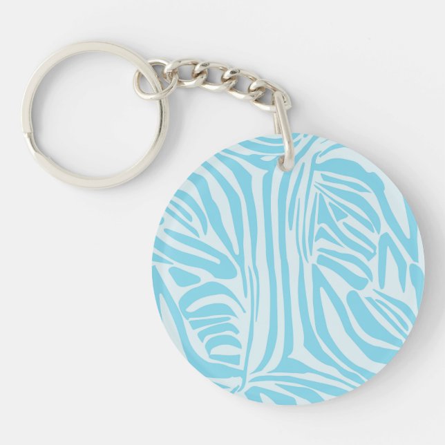 Porte-clefs Motif Zèbre Bleu (Devant)