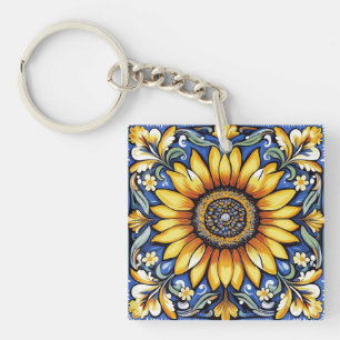 Porte-clefs Motifs d'art populaire ukrainien Tournesol 