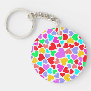 Porte-clefs Motifs de cœurs colorés mignons