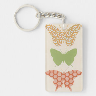 Porte-clefs Motifs de papillon décoratifs sur l'arrière - plan