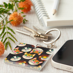 Porte-clefs Motifs de visages d'animaux Chats Lions Chiens