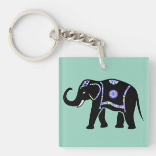 Porte-clefs Motifs décoratifs abstraits d'éléphant animal