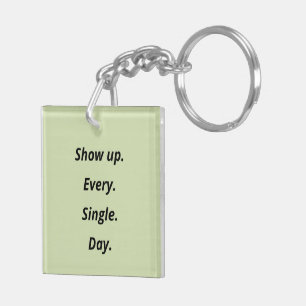 Porte-clefs Motivation rose et vert double face