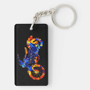 PORTE-CLEFS MOTOCROSS MÉLANGE COLORÉ STYLE NÉON