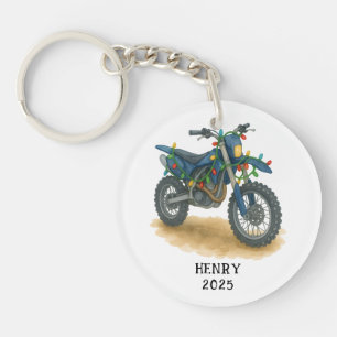 Porte-clefs Motocyclette de Noël Dirt Bike personnalisée pour 