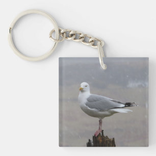 Porte-clefs Mouette Élégante Debout Unique Côtière
