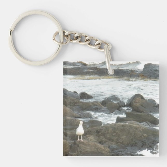 Porte-clefs Mouette sur rochers (Devant)