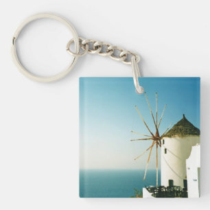 Porte-clefs Moulin à vent de Santorin, Grèce
