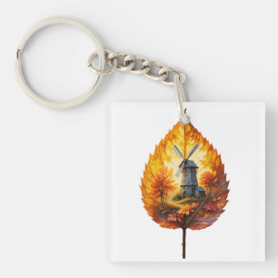 Porte-clefs Moulin rustique à l'éclat automnal