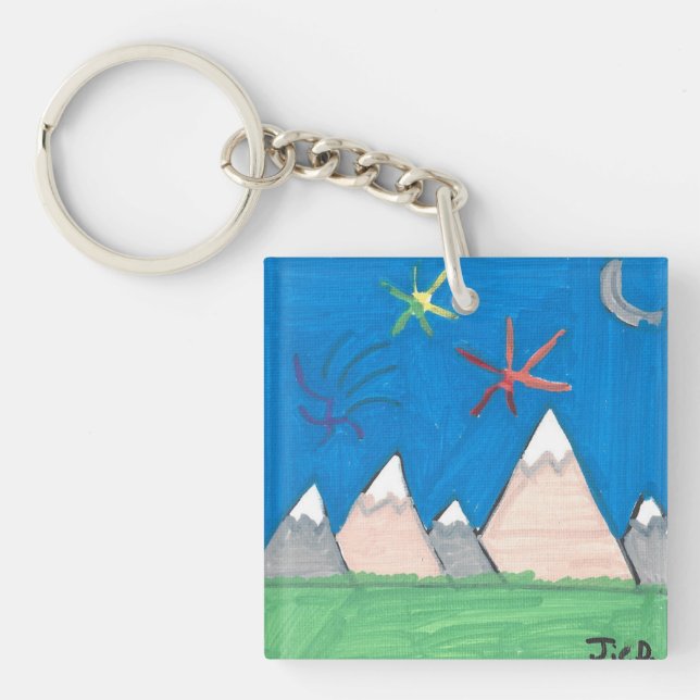 Porte-clefs Mountains and Fireworks Keychain (Devant)