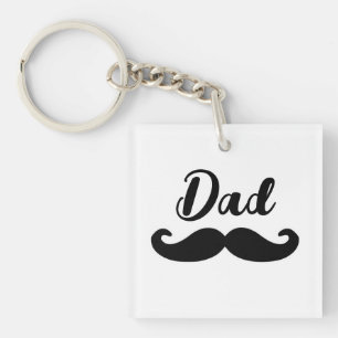 Porte-clefs Moustache à guidon noir papa