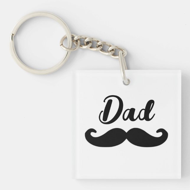 Porte-clefs Moustache à guidon noir papa (Devant)