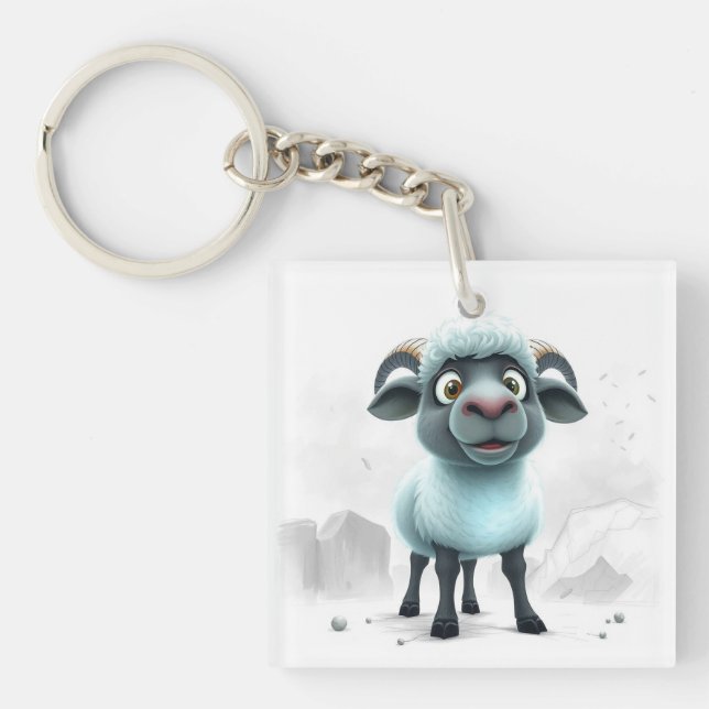 Porte-clefs Mouton mignon design cosy (Devant)