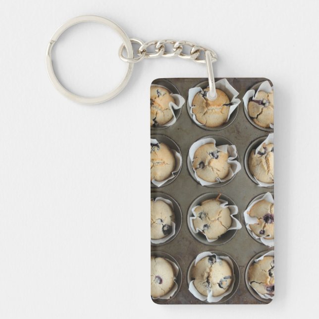 Porte-clefs Muffin de bleuet dans un porte - clé de cupcake (Devant)