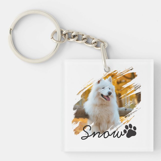 Porte-clefs Mug personnalisé avec photo et nom d'animal de com (Devant)