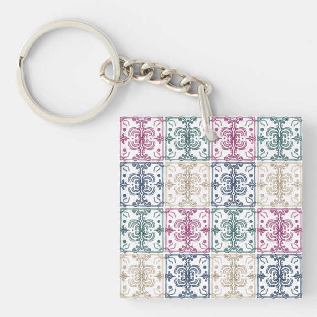 Porte-clefs Multicolor Tiles w/ Initials (Devant)