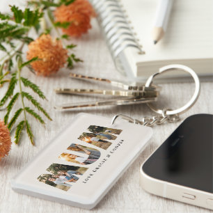 Porte-clefs Mum 3 photo moderne élégante crème mère jour