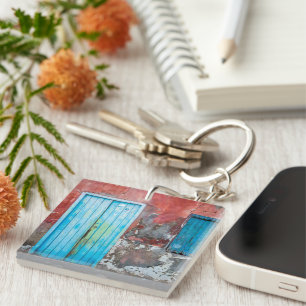 Porte-clefs Mur, porte et volets colorés