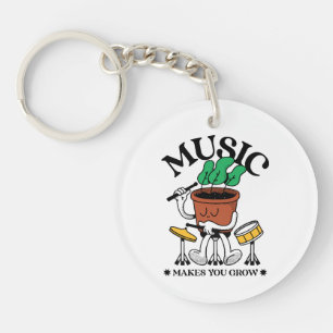 Porte-clefs Music Makes You Grow Plant Batteur