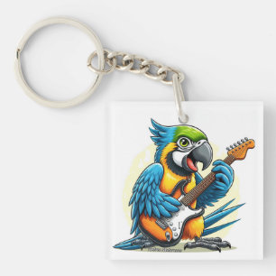 Porte-clefs Musique du rock perroquet