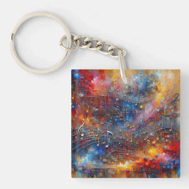 PORTE-CLEFS MUSIQUE ET COULEUR (Devant)