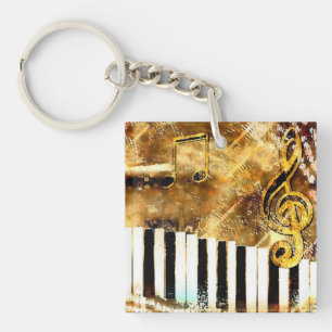 Porte-clefs Musique et notes élégantes de piano