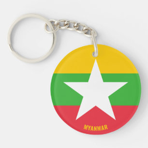 Porte-clefs Myanmar Drapeau de charme patriotique