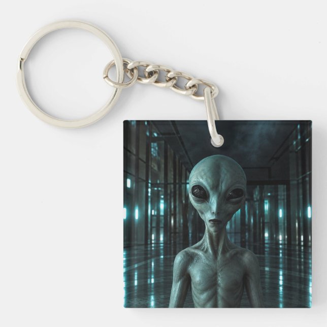 Porte-clefs Mysterious Grey Alien (Devant)
