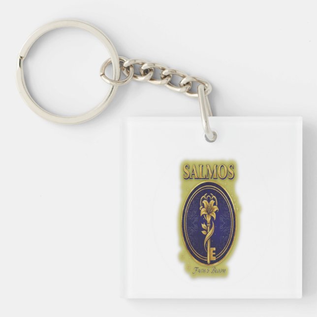 Porte-clefs Mystic Golden Key & Bloom: Elegant Logo Design Key (Devant)