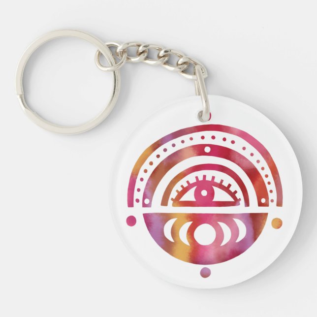Porte-clefs Mystical Eye Magique Elegant Boho Aquarelle (Devant)