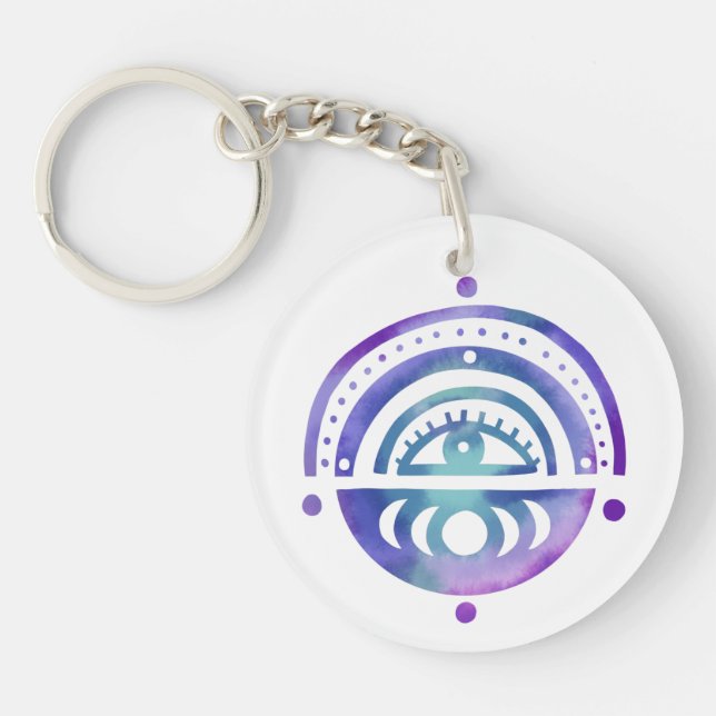 Porte-clefs Mystical Eye Magique Elegant Boho Aquarelle (Devant)