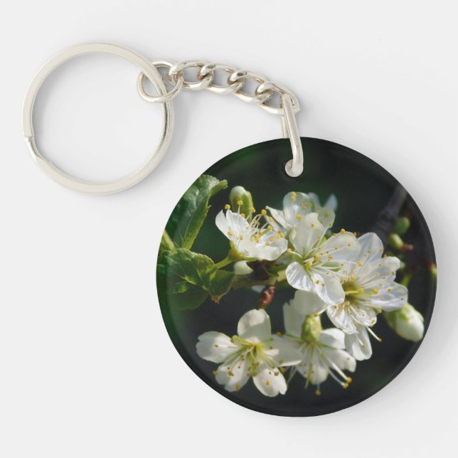 Porte-clefs Mystique Dark Botanical Plum Blossom Keyring (Devant)