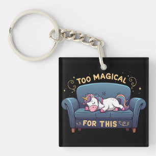 Porte-clefs Mythique Lazy Unicorne Trop Magique Pour Cela