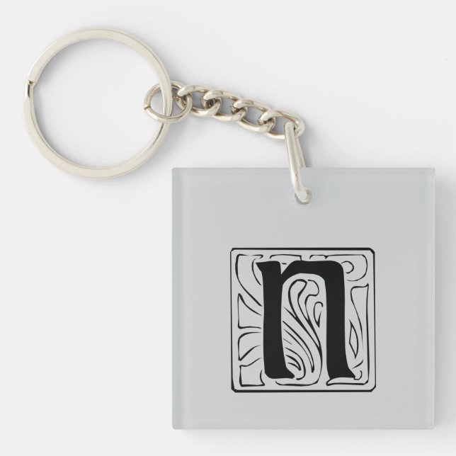 Porte-clefs N monogramme noir (Devant)