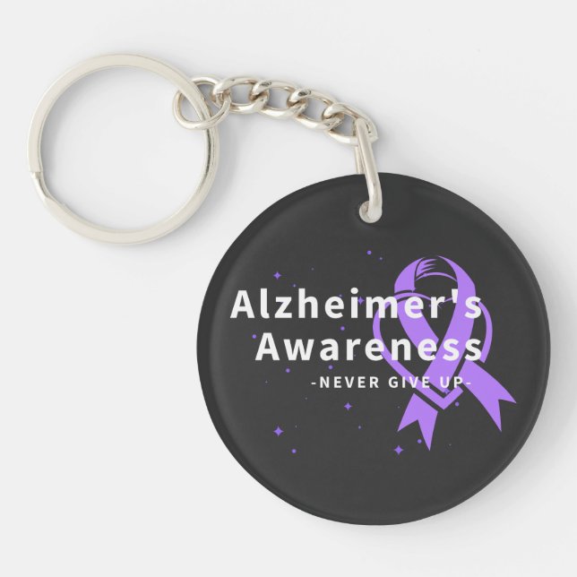 Porte-clefs N'abandonnez jamais - La conscience d'Alzheimer (Devant)