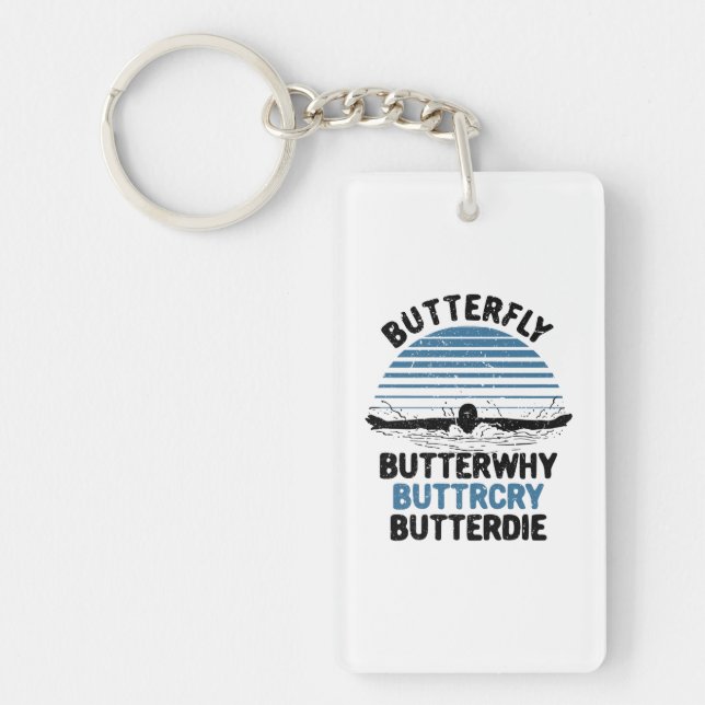 Porte-clefs Nage - Cadeau de natation Papillon Butterwhy (Devant)