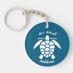 Porte-clefs Nager avec des tortues aux Maldives sur l'atoll d'