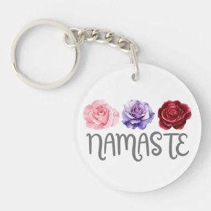 Porte-clefs Namaste à trois fleurs