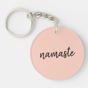 Porte-clefs Namaste   Peachy Pink Modern Yoga