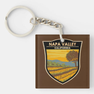 Porte-clefs Napa Valley Californie Voyage Art Rétro